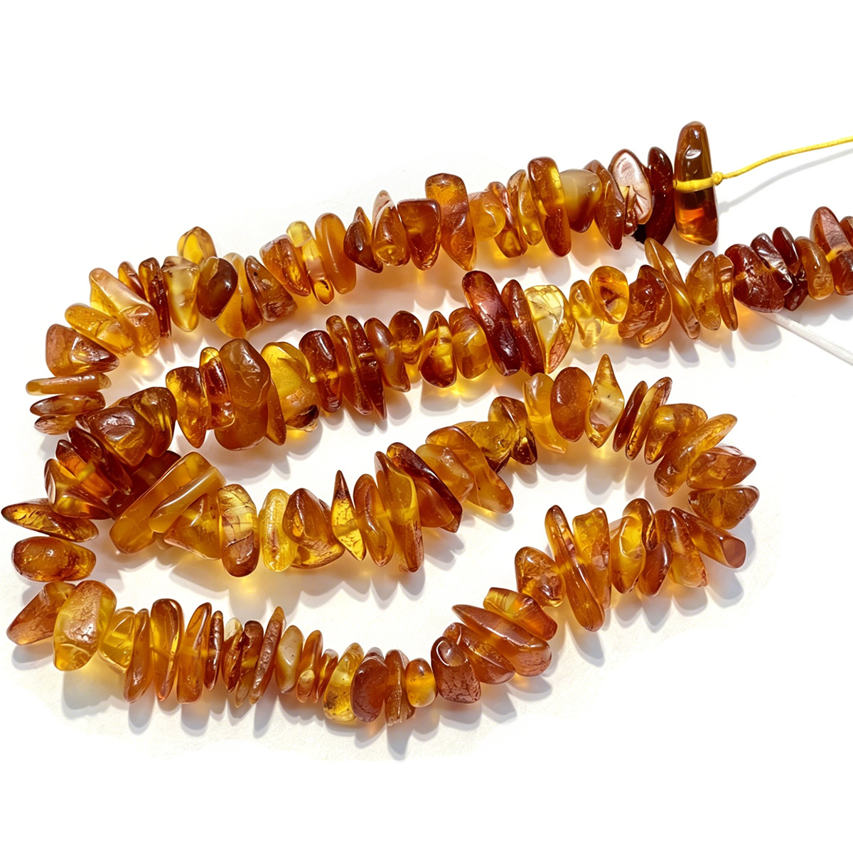 Təbii kəhrəba muncuq dəsti 3x14 mm, əl işi üçün