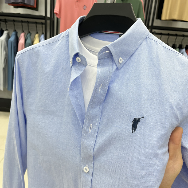 100% Pure Cotton Long-Sleeved Men's Shirt 2026 Spring New Style Business Casual Lapel Fashion Trendy Brand High-End Shirt 100% Pure Cotton Long-Sleeved Men's Shirt 2026 Spring New Style Business Casual Lapel Fashion Trendy Brand High-End Shirt