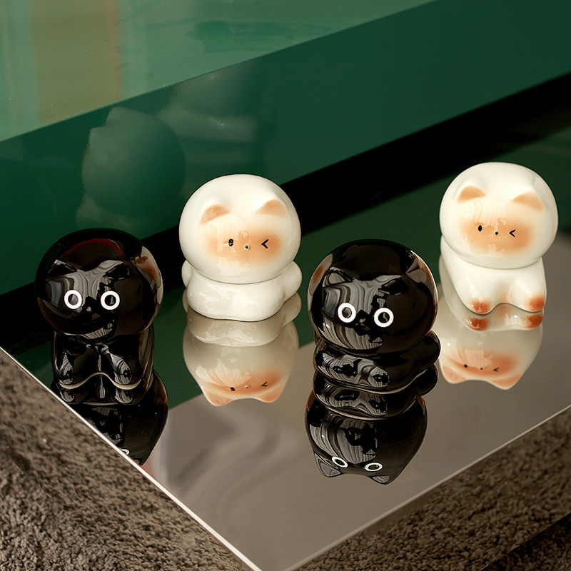 Nubes, gatos, palillo de cerámica, lindo para el hogar, palillo, hilo dental creativo, palillo de algodón, lata de almacenamiento, decoración