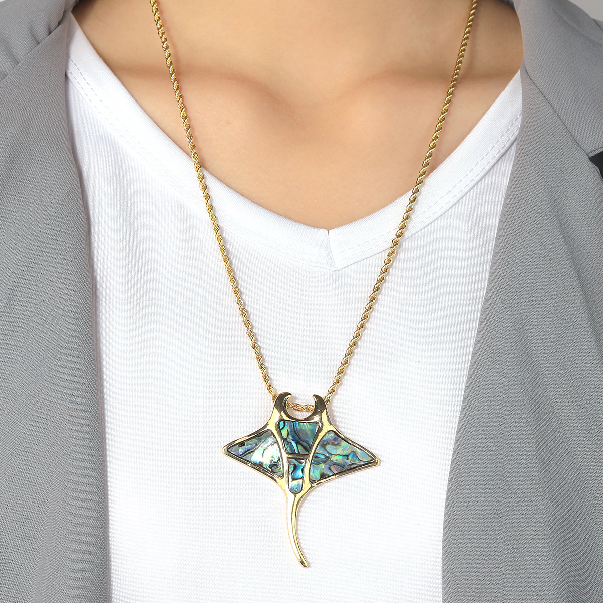 Conjunto de collar de concha natural de abulón estilo verano, diseño exclusivo de alta gama para mujer