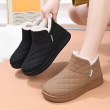 春夏新款女棉鞋加绒加厚保暖雪地靴防水防滑软底妈妈鞋一脚蹬