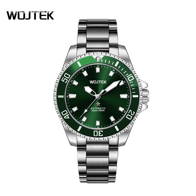 Wojtek Men's High-Looking Water Ghost Fully Automatic Mechanical Watch Cross-Border Popular Stainless Steel Belt Waterproof Mechanical Watch for Men
