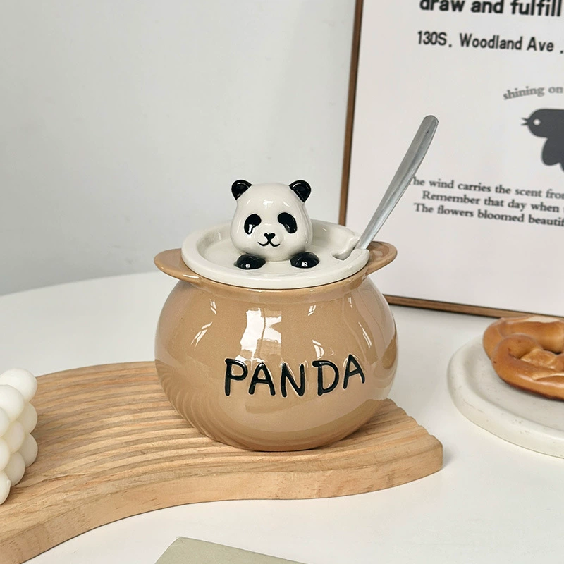 Прямые продажи Panda Kitchen банка для сала бытовая керамическая банка с высокой термостойкостью чили масло специальная банка мясной жир пищевой