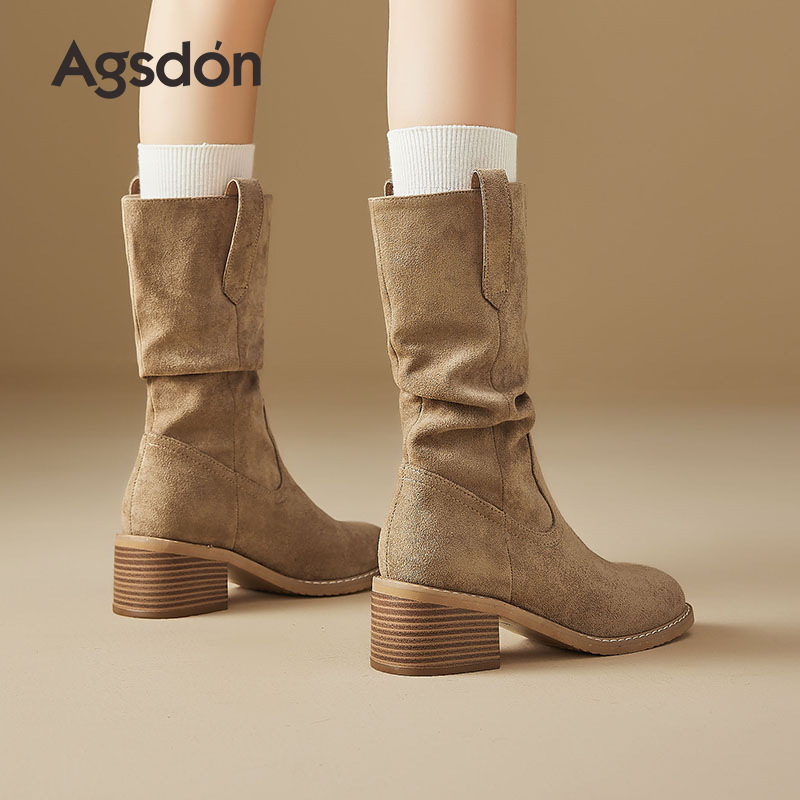 Botas de vaqueros occidentales 2026 nuevo otoño invierno negro montado botas cortas montadas botas de caballo Martin de talón grueso botas