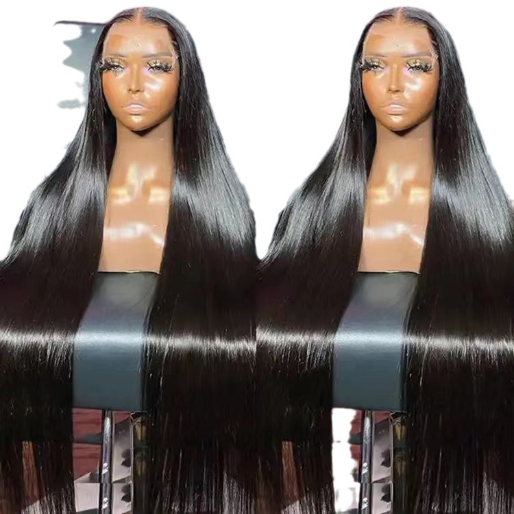 Sintetinis lace front perukas ilgi tiesūs natūrali išvaizda_voghion.com