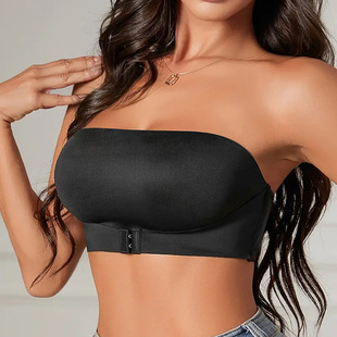 European and American Sexy Traceless Front Buckle Tube Top Underwear Anti-Glow Thin Non-falling Bracing Gather Wrap Chest Beautiful Back Underwear for Women
