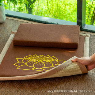 Double-Sided Meditation Cushion Environmental Protection Lotus Zen Mat Household Meditation Kneeling Mat Meditation Mat Four Seasons Health Preservation Coconut Futon