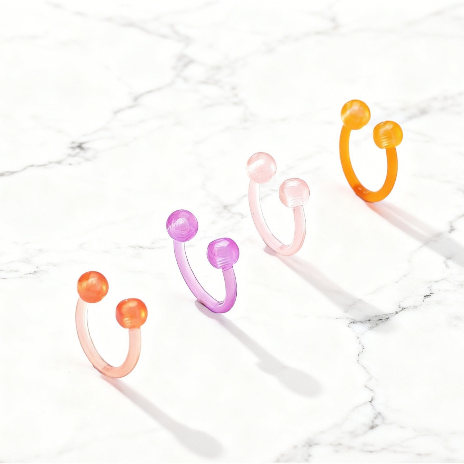 Cross-Border Body Piercing Luminous Nose Rings Horseshoe Rings Uv Soft Rod Wholesale Piercing Nose Studs
