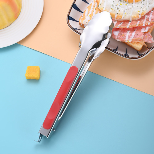 Stainless steel food tongs kitchen household barbecue tongs spicy bread tongs barbecue tongs steak food tongs