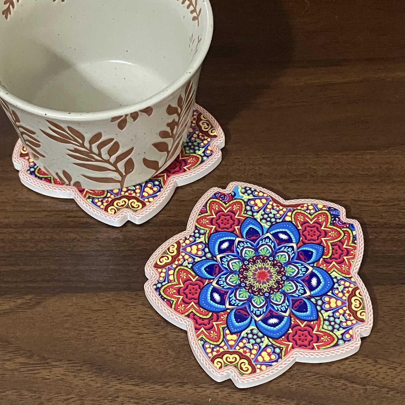 Transfronteriza nueva forma de pétalo en relieve tridimensional artesanía hogar creativo corcho estera de aislamiento de mesa de café de Europa y América estera