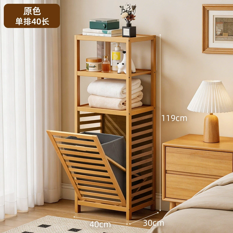 Полка для белья Bamboo, настенная стойка с наклонной корзиной, 3–5 уровней, длина 35/50/68 см