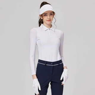 定制高尔夫服装POLO衫女士运动冰丝原纱速干透气女装golf长袖t恤