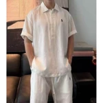 休闲套装二件套男数据新款老钱风新贵百搭极简带刺绣小标休闲套装