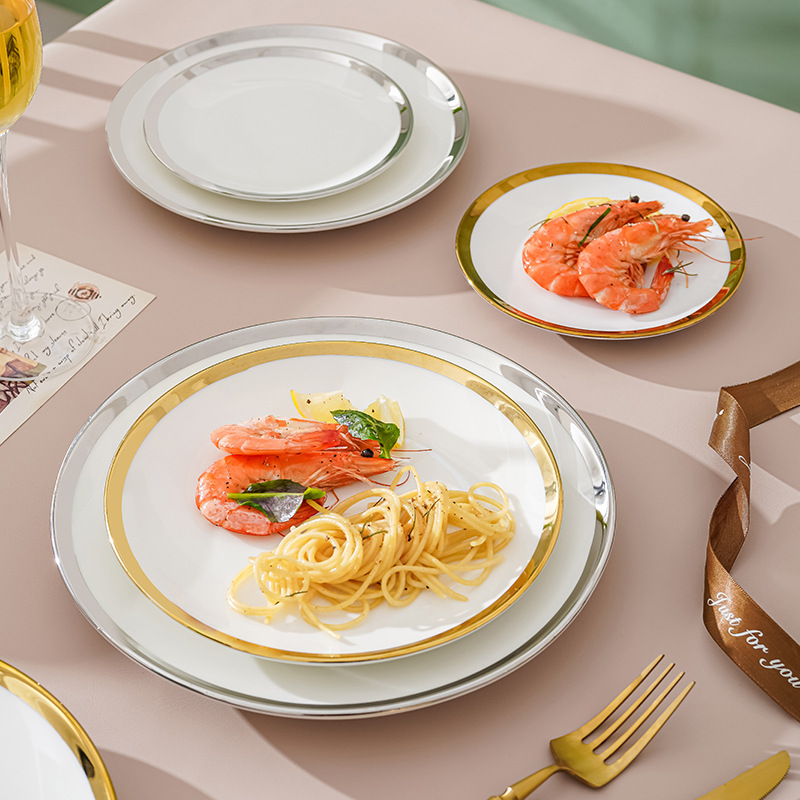 Nórdico creativo cerámica Placa de carne subred luz roja vajilla de lujo ins plato occidental plato Placa de desayuno en casa