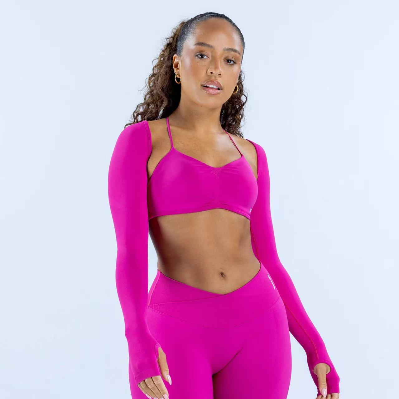 Completo yoga cross bra set donna seamless yoga set due pezzi_voghion.com