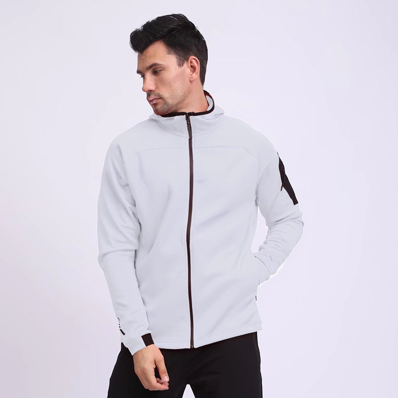 Casual Sports Zip-Up Hoodie Men's Multi-Pocket Jacket