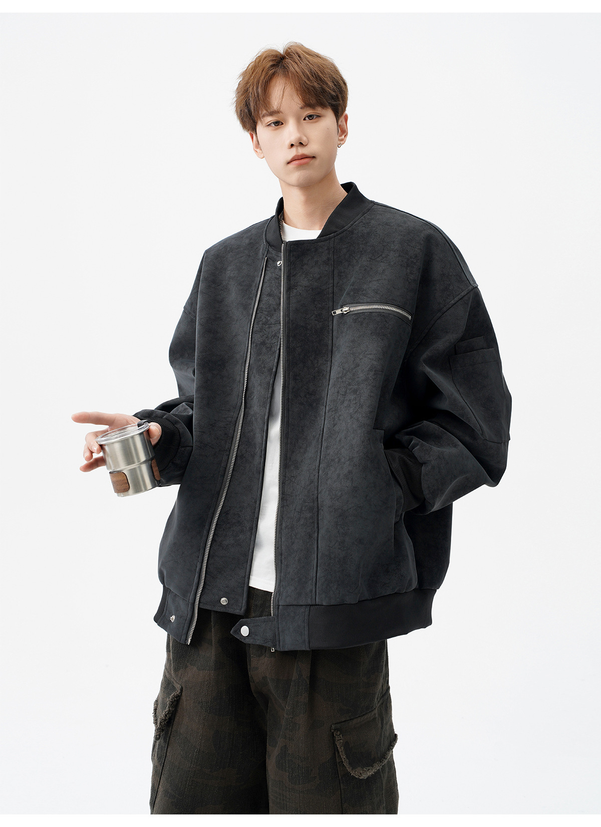 Baseball Jacket, Cool Tie Dye Leather Jacket, Design Sense, Short Workwear Jacket, Trendy_voghion.com