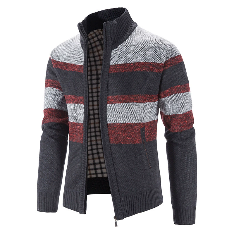 Demi-season fleece cardigan, sweater, knitted T-shirt for leisure, jacket, increased thickness, oversize