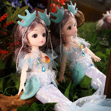 美人鱼公主婚纱洋娃娃女孩玩具发光会唱歌六一儿童节生日礼物
