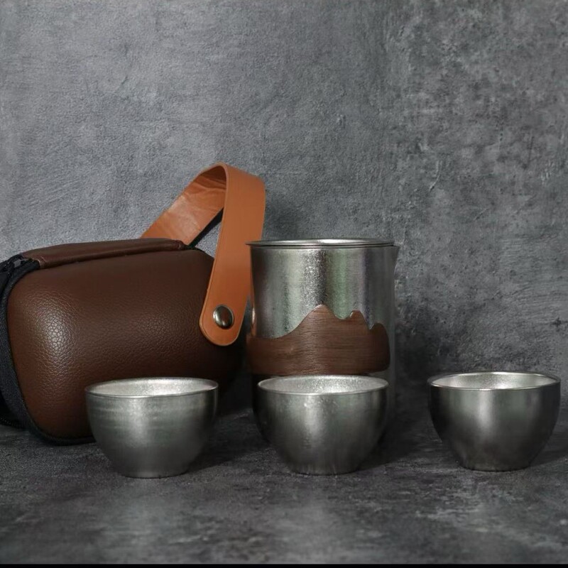 纯钛茶具套装礼品便携户外泡茶器轻奢带旅行茶叶罐杯礼盒批发套装|undefined
