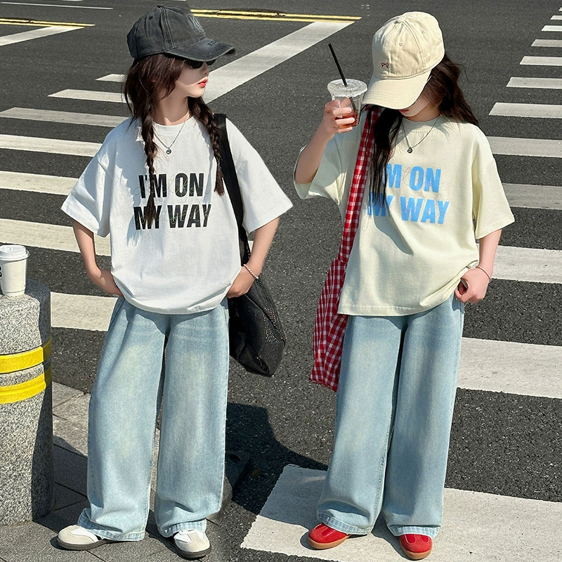 Summer children's cotton T-shirt, for import, for teenagers