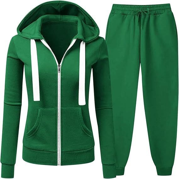 Women's Clothing Women's Solid Color Hoodie & Jogger Set – Casual Knit Sweatsuit (S-XXL, 10 Colors)_voghion.com