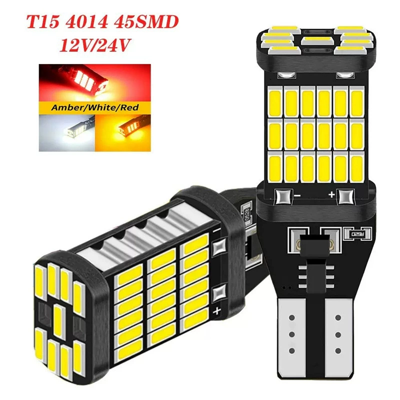 Кросс-бордерный автомобильный светодиодный фонарь T15 45SMD 4014 декодирующий светодиодный фонарь заднего хода светодиодный указатель поворота