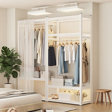 钢制衣柜卧室开放式衣架出租房货架铁艺简易组装落地置物架衣帽架