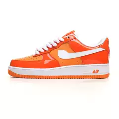 Authentic Air Force 1 White Orange Patent Leather Fashion Sneakers Purple Snakeskin Cushioned Wear-Resistant Casual Shoes Campus Sports Shoes