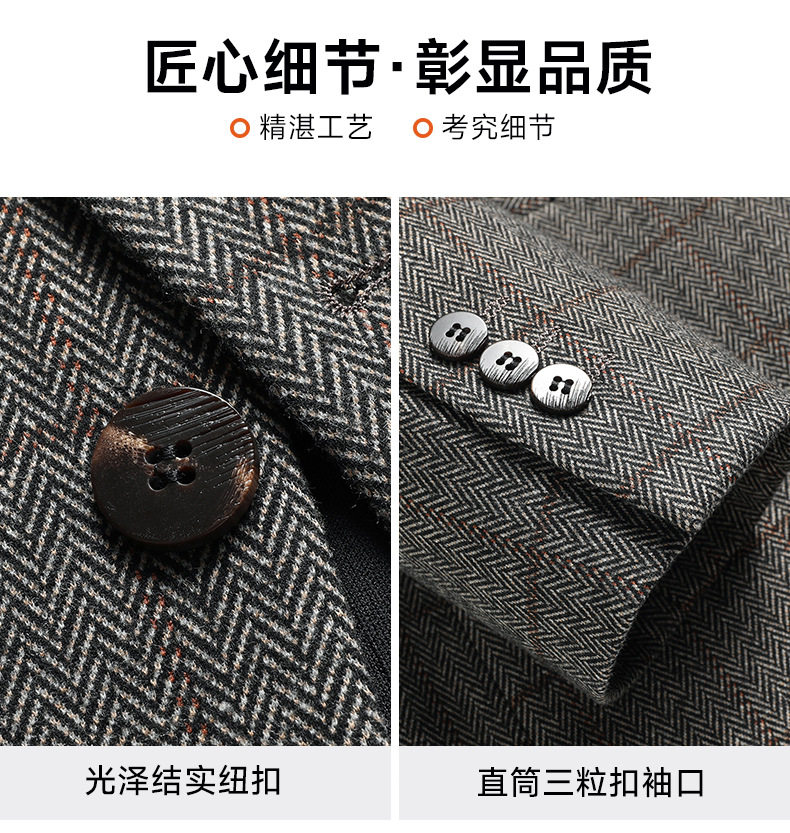 Áo vest nam dáng ôm phong cách Hàn Quốc, chất liệu dày dặn co giãn không cần ủi, họa tiết kẻ sọc — lưới cà phê chi tiết 8