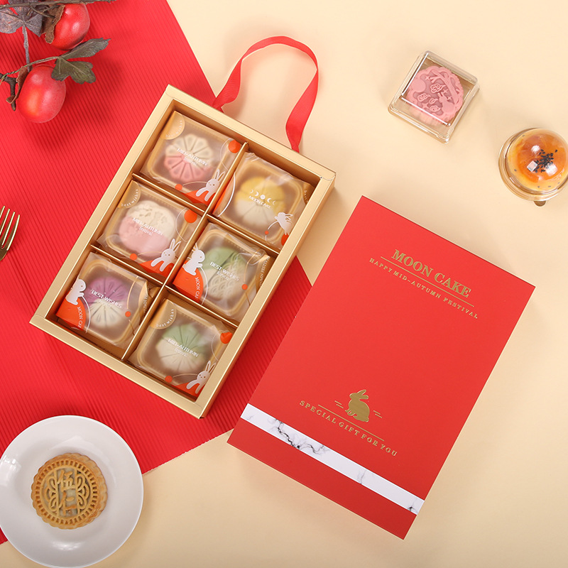 Caja de embalaje de pastel de luna de mediados de otoño LOGO personalizado código QR impresión en color estampado personalizado fabricante puede acelerarse