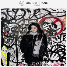 李小璐黑灰奶茶羊绒羊毛围巾女流苏披肩保暖百搭霍思燕同款围脖冬
