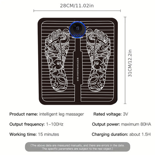 New cross-border smart EMS massage pad foot massage machine USB charging portable foot massager smart massage foot pad