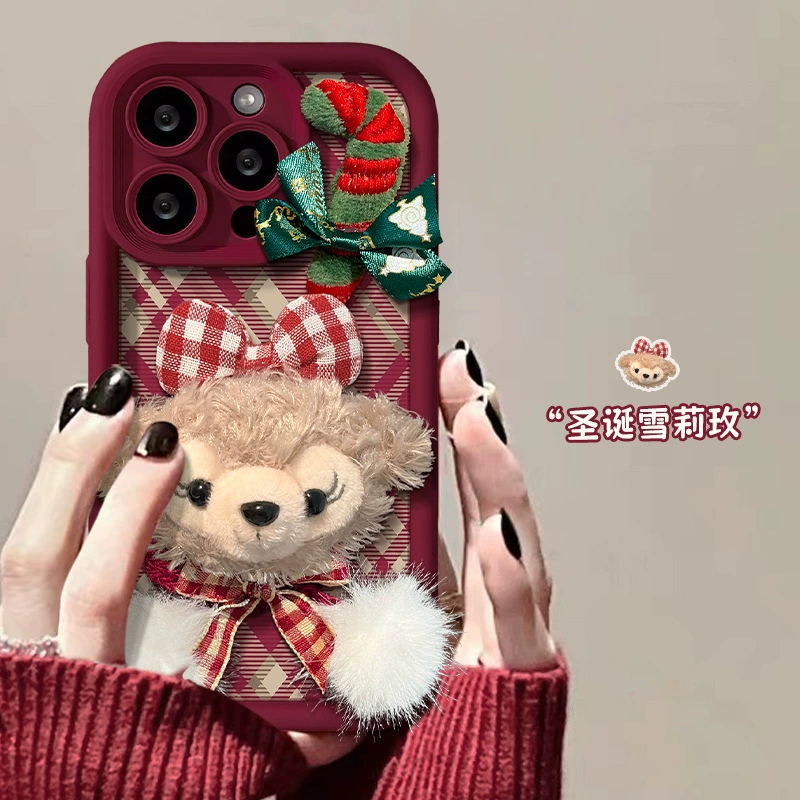Apple, плюшевая совместимая кукла, iPhone16, чехол для телефона, iPhone15 Pro, милый защитный мешок, защита от падения, 8