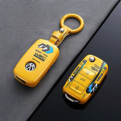 Car key bag — Cc T-Roc Golf 7 - no-specifications-model-b-lucky-yellow-yellow-leather-buckle
