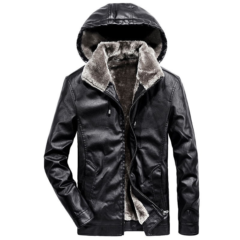 Veste décontractée à capuche et fermeture éclair en velours pour jeunes, sac de fouille noir combiné pour hommes_voghion.com
