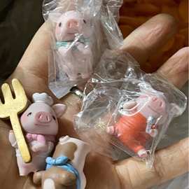 散货玩具 日本正版 EPOCH 贪食宠物小粉猪 摆件 过家家玩具摆件
