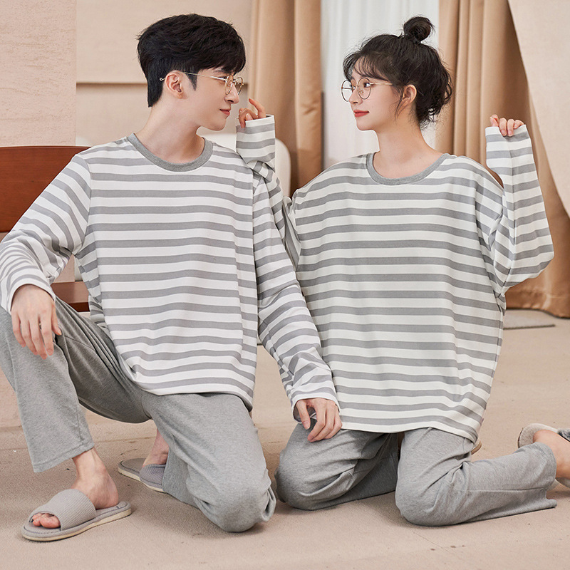 2025 New Couple Pajamas Women's Spring and Autumn Loose Long Sleeve Cartoon Men's Casual Plus Size Homewear Set