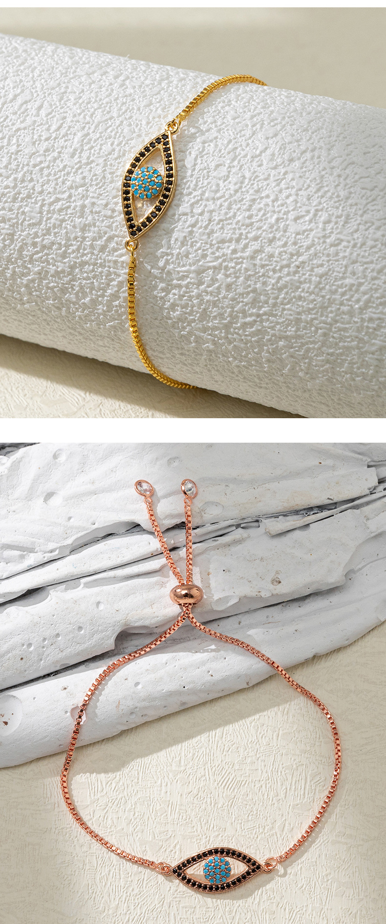 Fashion Eye Copper Inlay Zircon Bracelets 1 Piece