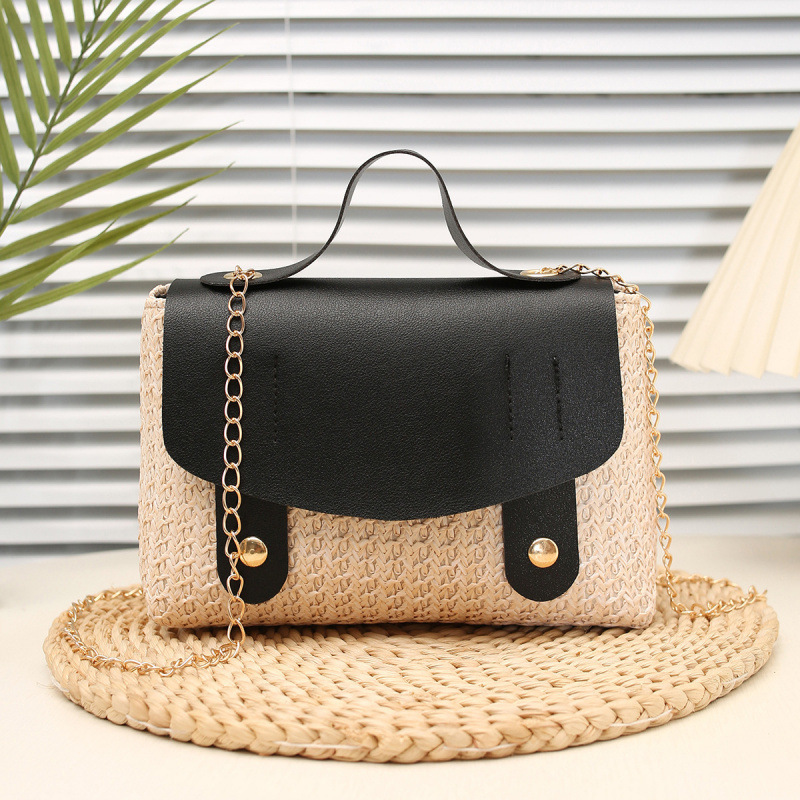 Otoño de 2025 nuevo estilo de moda de paja inns molino de viento costura bolso pequeño cubierto bolso de mujer hombro mochila