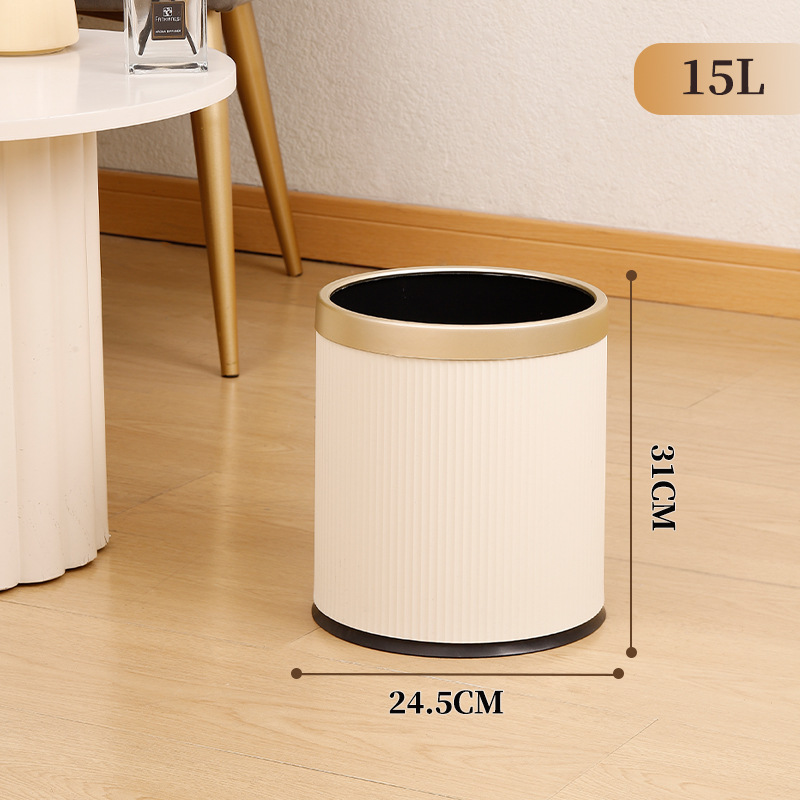 Habitación de hotel comercial bote de basura baño Caja de almacenamiento de cáscara sin tapa habitación de billar de doble capa canasta de papel sala de billar