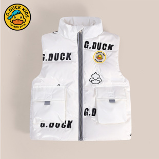 Little Yellow Duck children's clothing boys' and girls' three-proof disposable down vest autumn and winter baby warm outerwear children's vest fashion