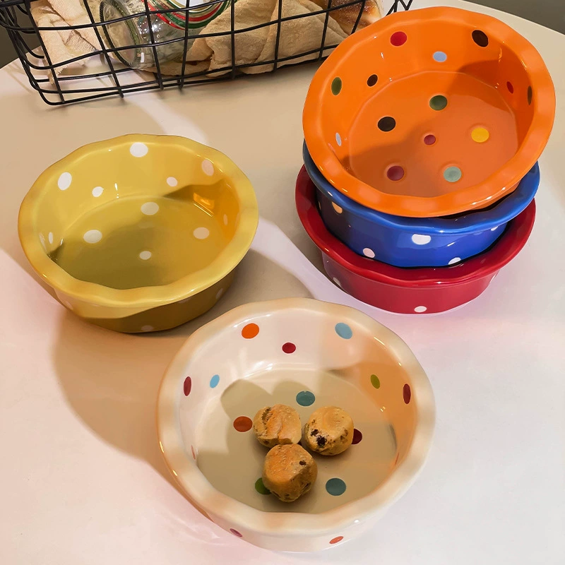 Миска для домашних животных, милая керамическая миска в стиле ins, керамическая миска для десерта, миска для завтрака, миска для домашней выпечки риса