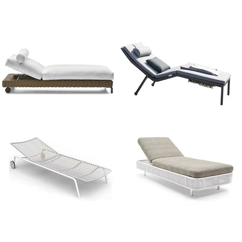 Cama al aire libre Patio Playa Villa B & B Hotel Diseñador Bed Cama Creativo Estilo nórdico Ratán Piscina Tumbona