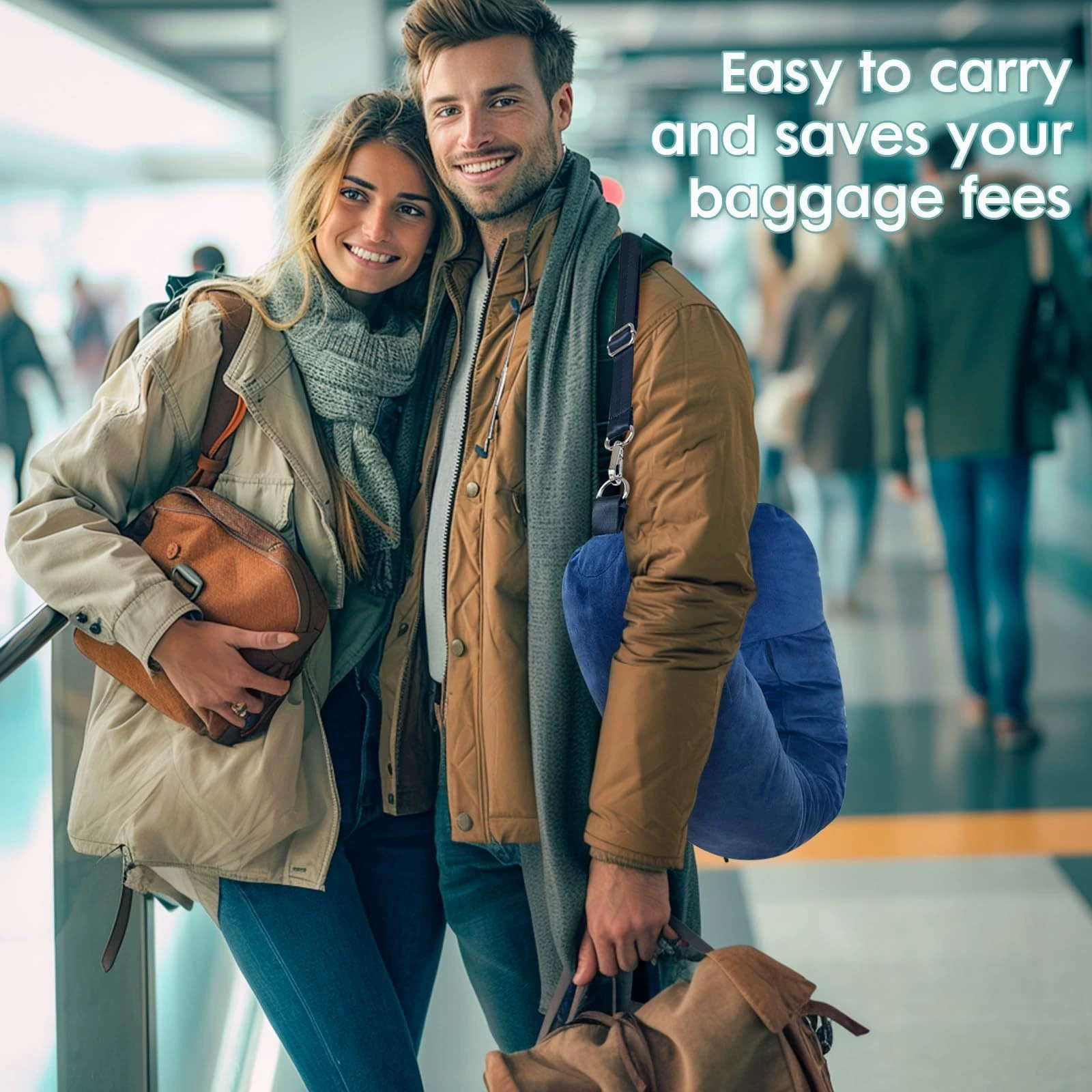 Многофункциональная U-образная подушка для путешествий с возможностью наполнения одеждой и бельем, мягкий плюш, для хранения вещей в командировке.