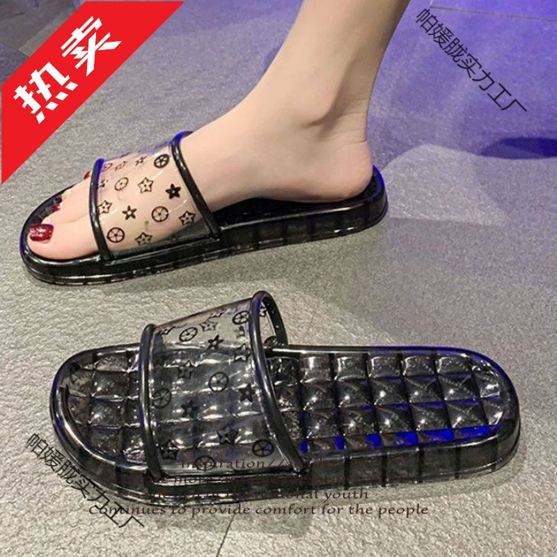 Non-slip beach old-fashioned slippers for bath, for beloved