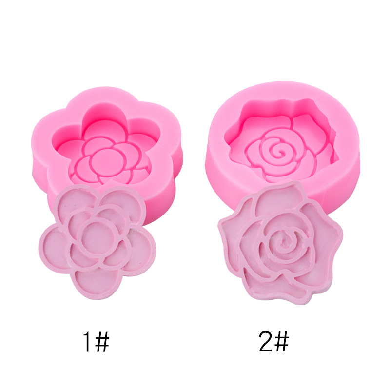 Camelia Rose forma de silicona molde coche aire acondicionado salida aromaterapia vela yeso hecho a mano jabón Accesorios