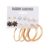 Retro earrings from pearl, fashionable set, European style