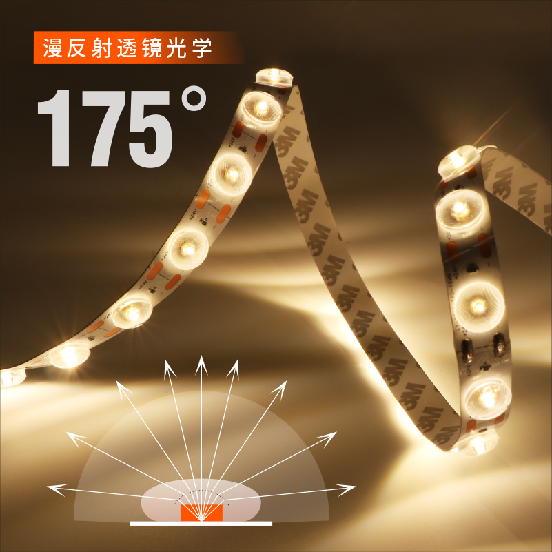 led漫反射灯条透镜灯带超亮软膜自粘低压24v天花广告灯箱高显指