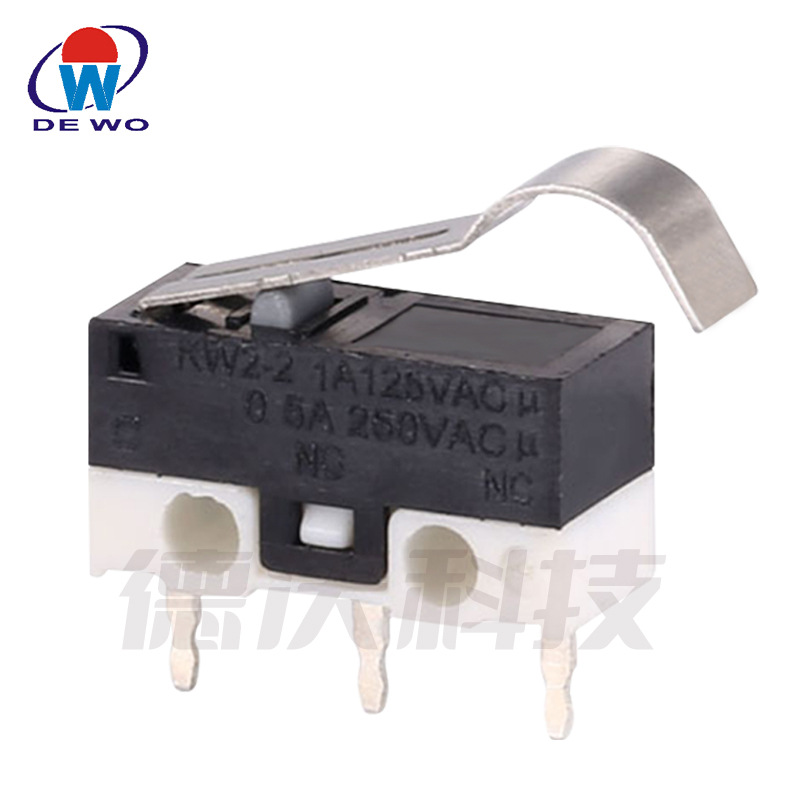 工厂直销德沃电子微动开关12.8*6.5mm弧形手柄限位开关PCB端子